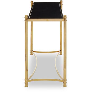 Ackley Gold Console Table with Black Glass