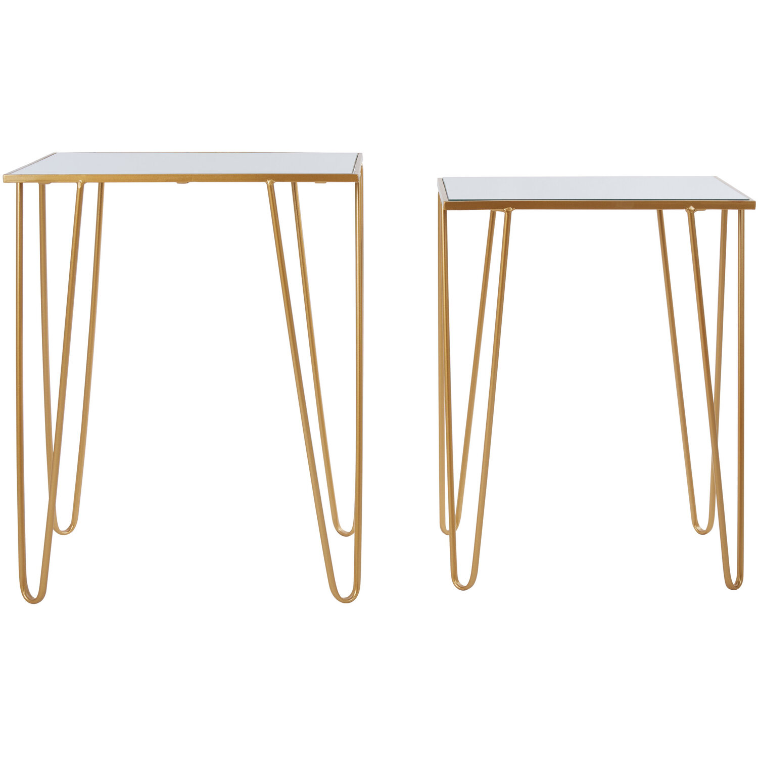Avantis Set Of 2 Rectangular Side Tables - Gold
