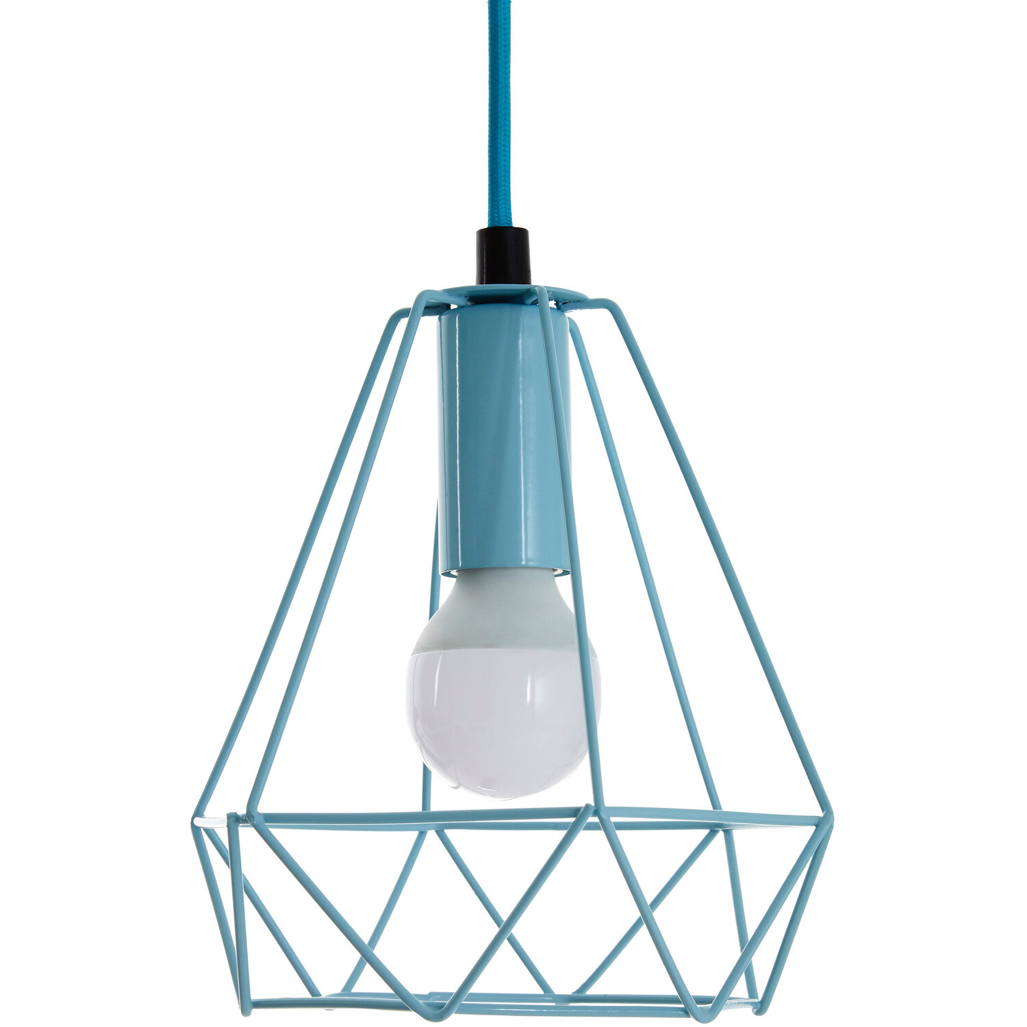 Beli Blue Metal Wire Pendant Light - Blue