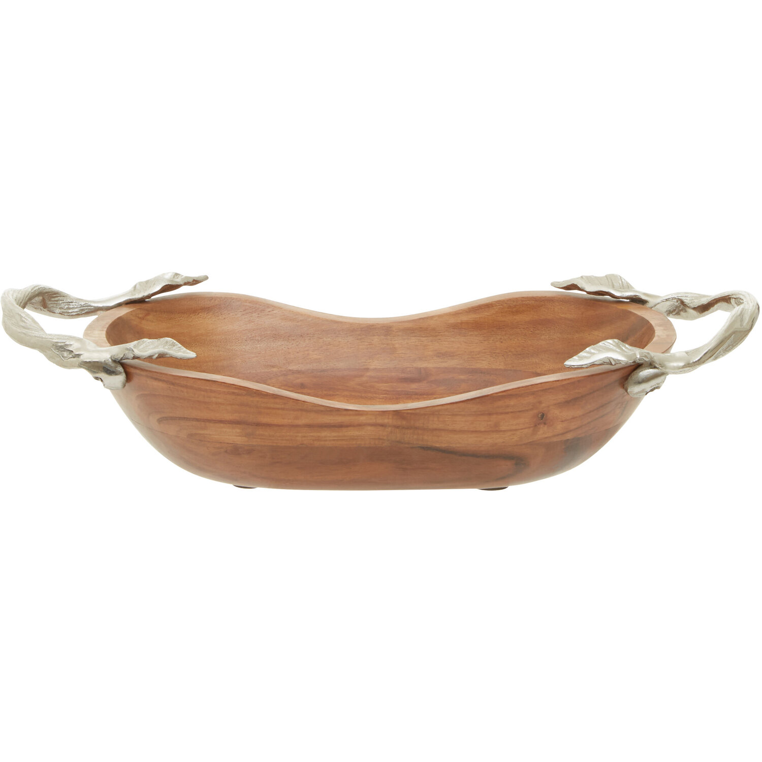 Vine Acacia Wood Large Oval Bowl - Brown