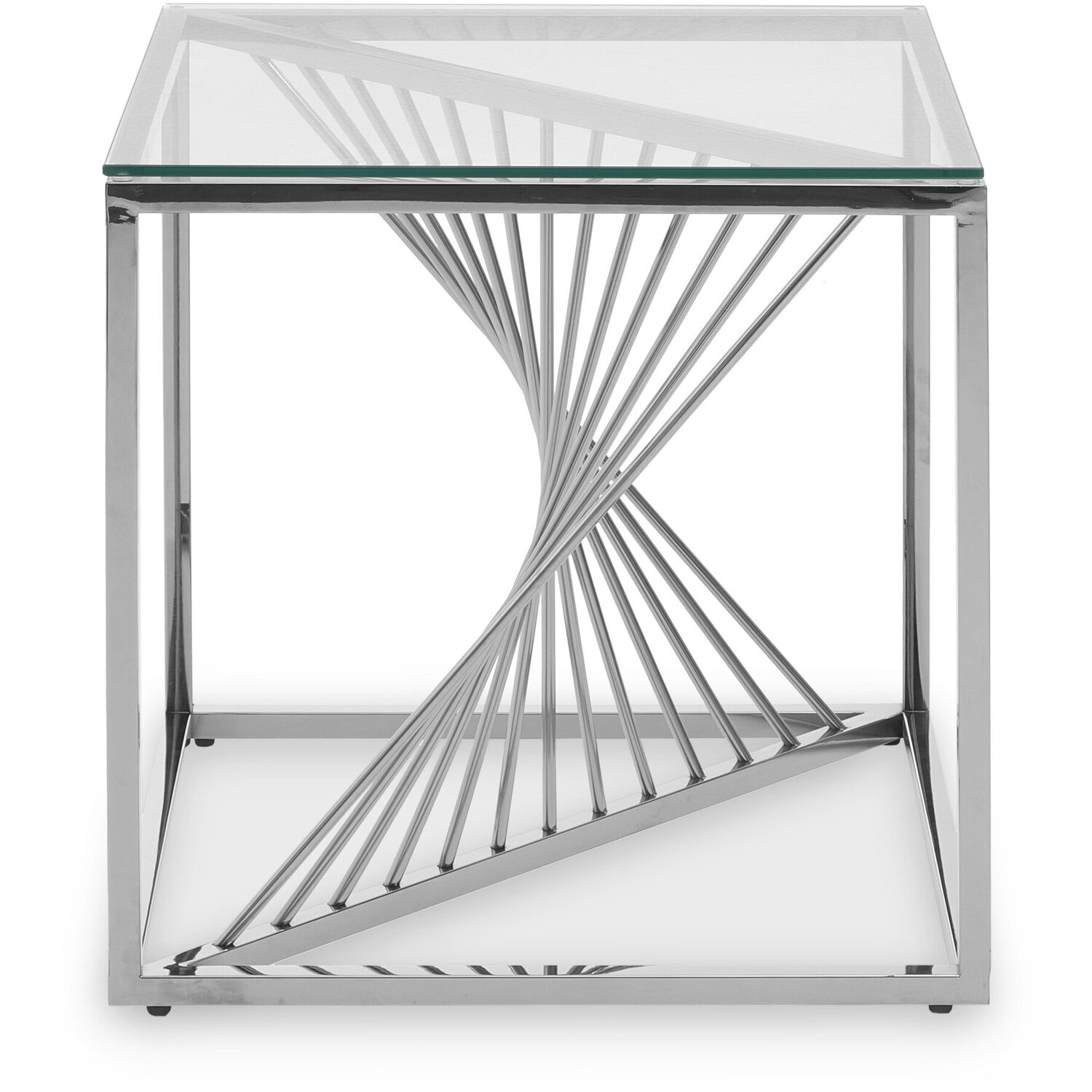 Amella End Table With Silver Frame - Silver