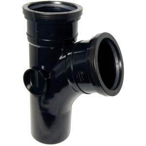 FloPlast 110mm Soil Branch 112.5Â° Black - SP200 - Ideal for Soil Stack Systems