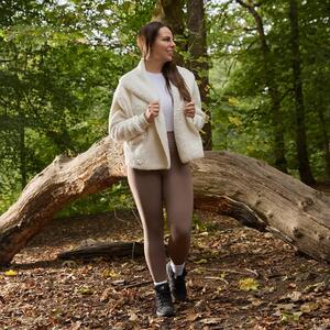 OHS Waterfall Teddy Fleece Shorter Length Cardigan