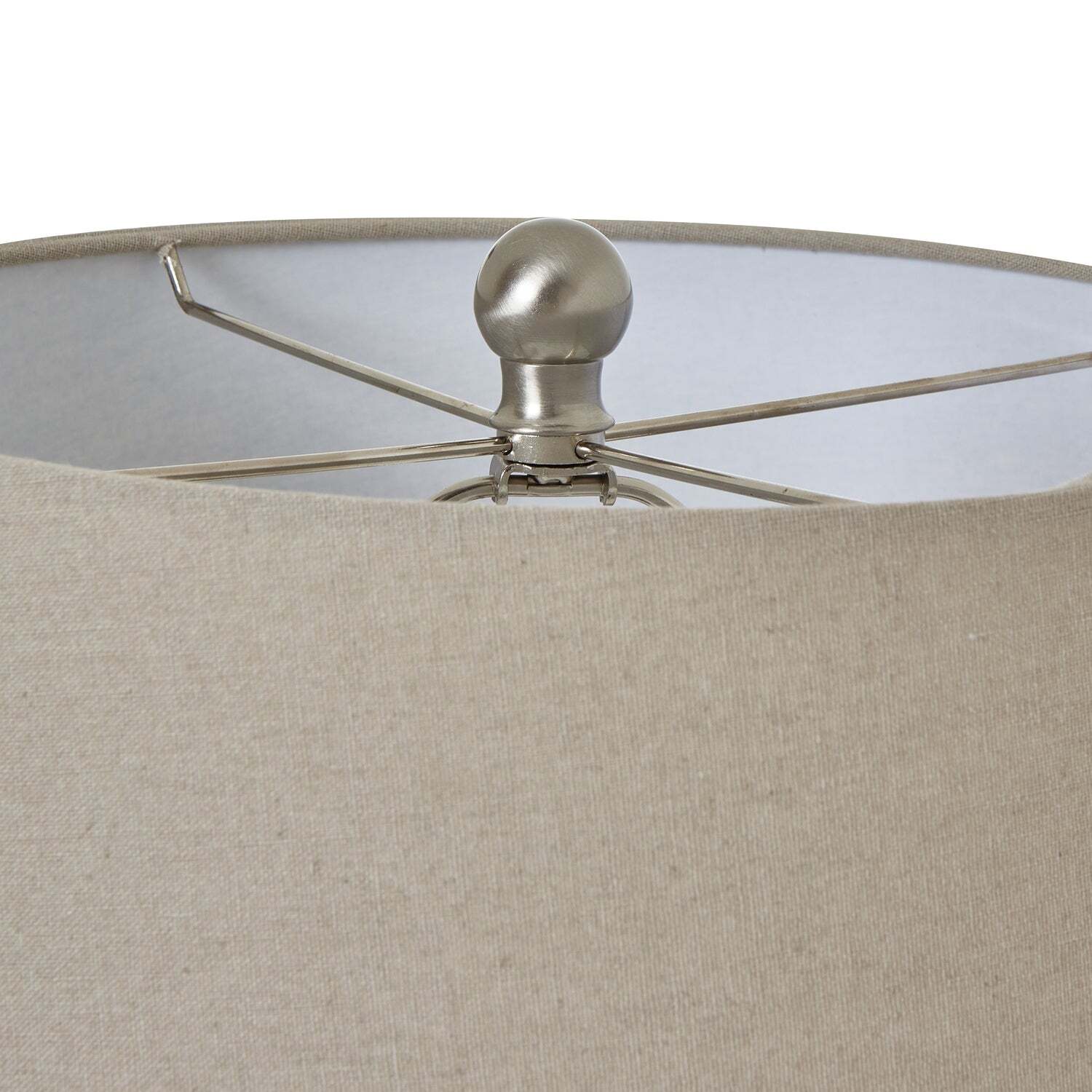 Belcastel Swirl Ribbed Ceramic Lamp With Linen Shade - White