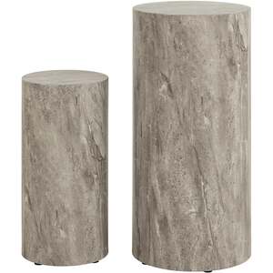 Lille 2 Piece Marble Effect Round Pedestal Tables