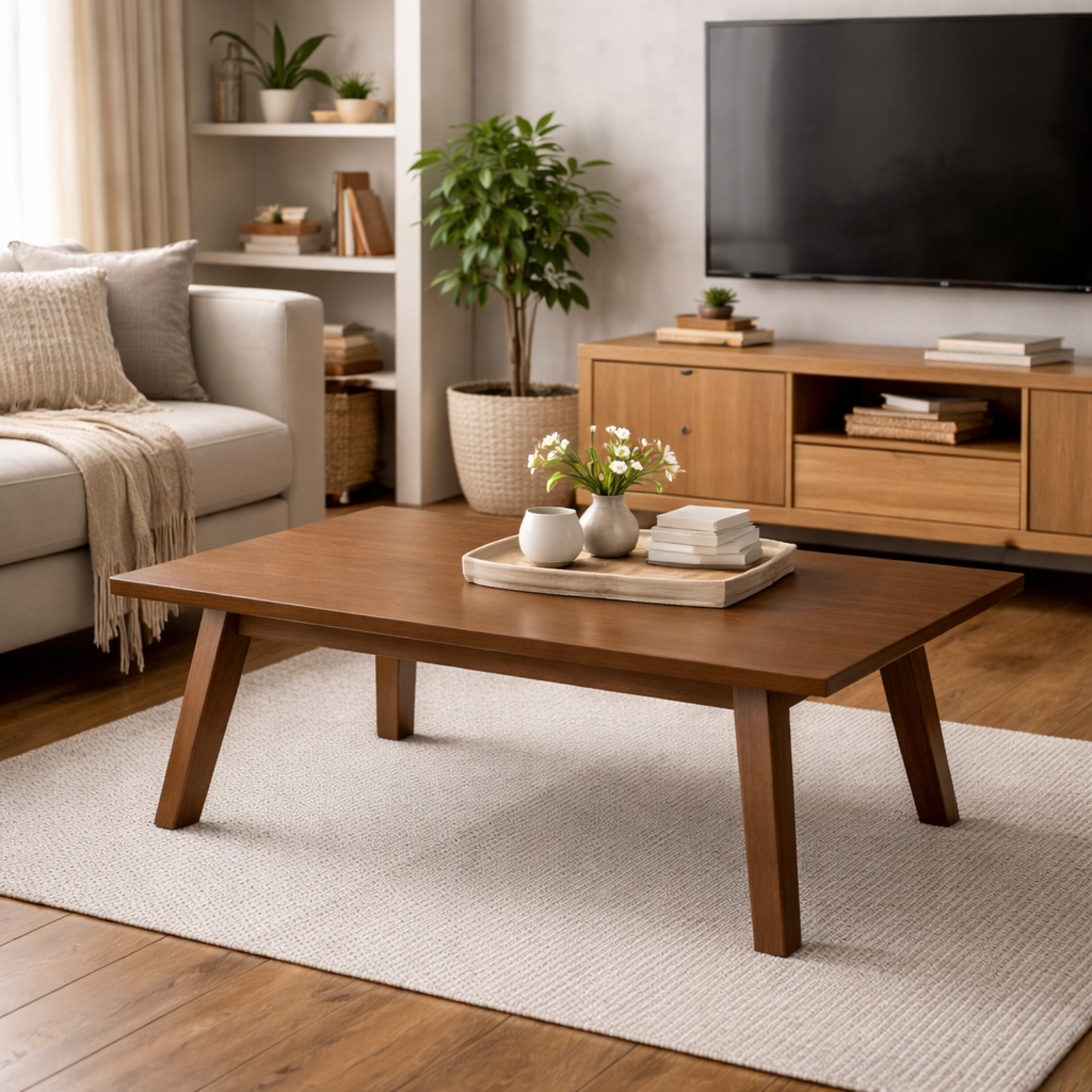 Kotka Rectangular Coffee Table Smoked Veneer Matt Lacquer - Natural