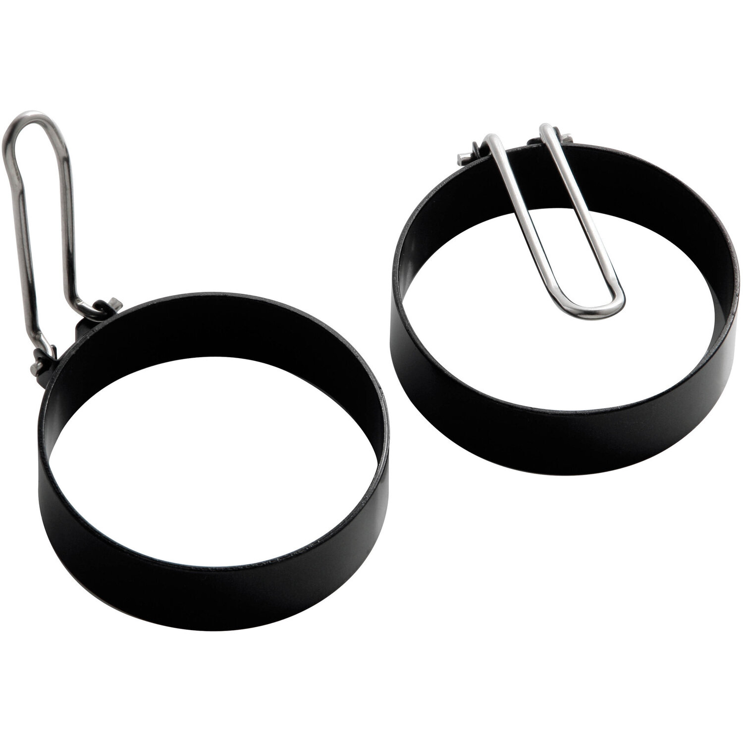 Bellano Set of 2 Non Stick Egg Rings - Black, Silver