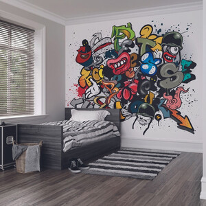 Spray Paint Multicolour Wall Mural