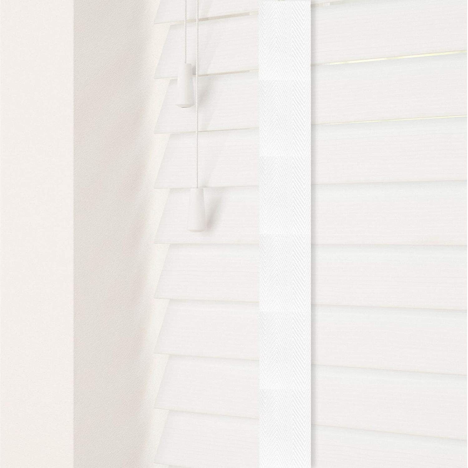 Faux Wood Venetian Blinds with Tapes - Ultra White / 110