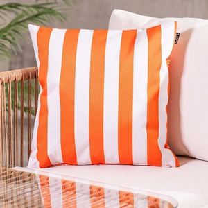 2 Pack Cushion 43x43cm Deck Stripe Orange, Double Sided