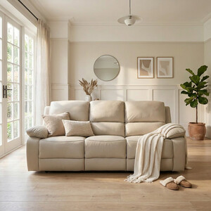 Salerno Leather Manual Recliner Sofa