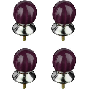 Set of 4 Retro Style Purple Drawer Knobs