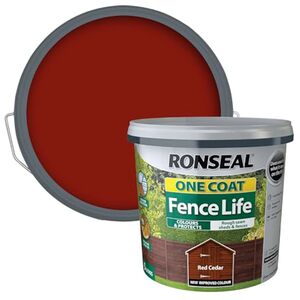 Ronseal One Coat Fence Life Red Cedar 5 Litre - 38290 - Quick Drying Treatment for Timber