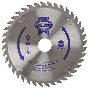 Faithfull Tct Circular Saw Blade 190 X 30mm X 40T Pos