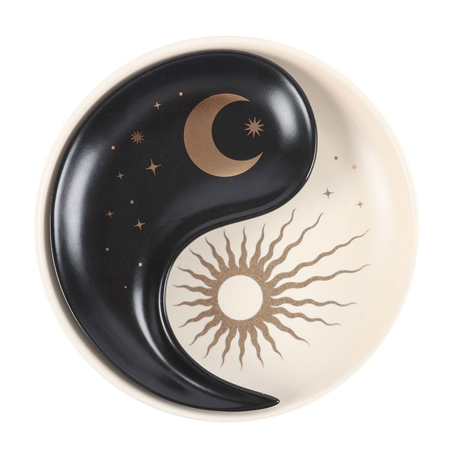  - Something Different Yin Yang Trinket Dish Cream/black (One Size) - Image 2