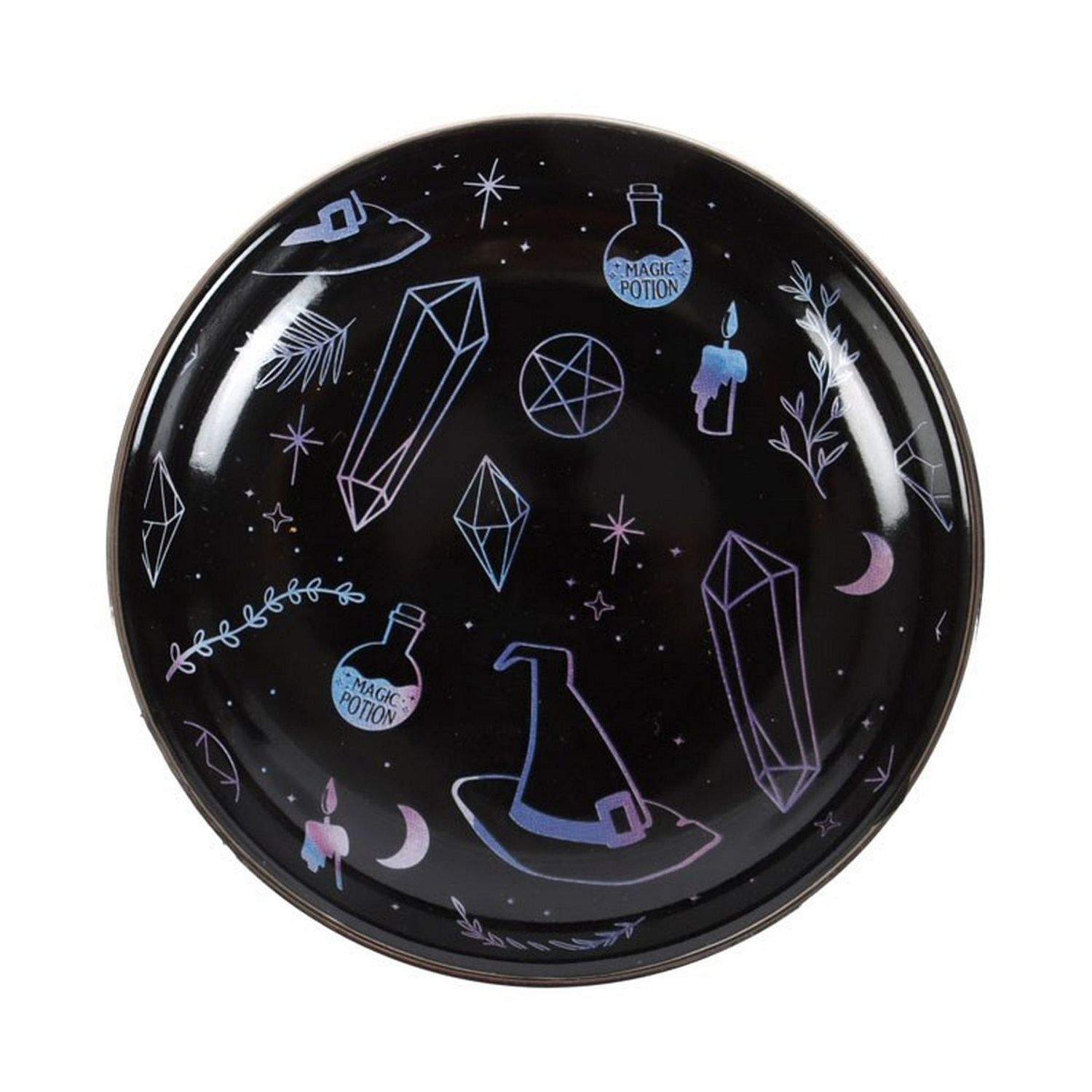  - Something Different Crystal Witch Print Trinket Dish Black/blue (One Size) - Image 3