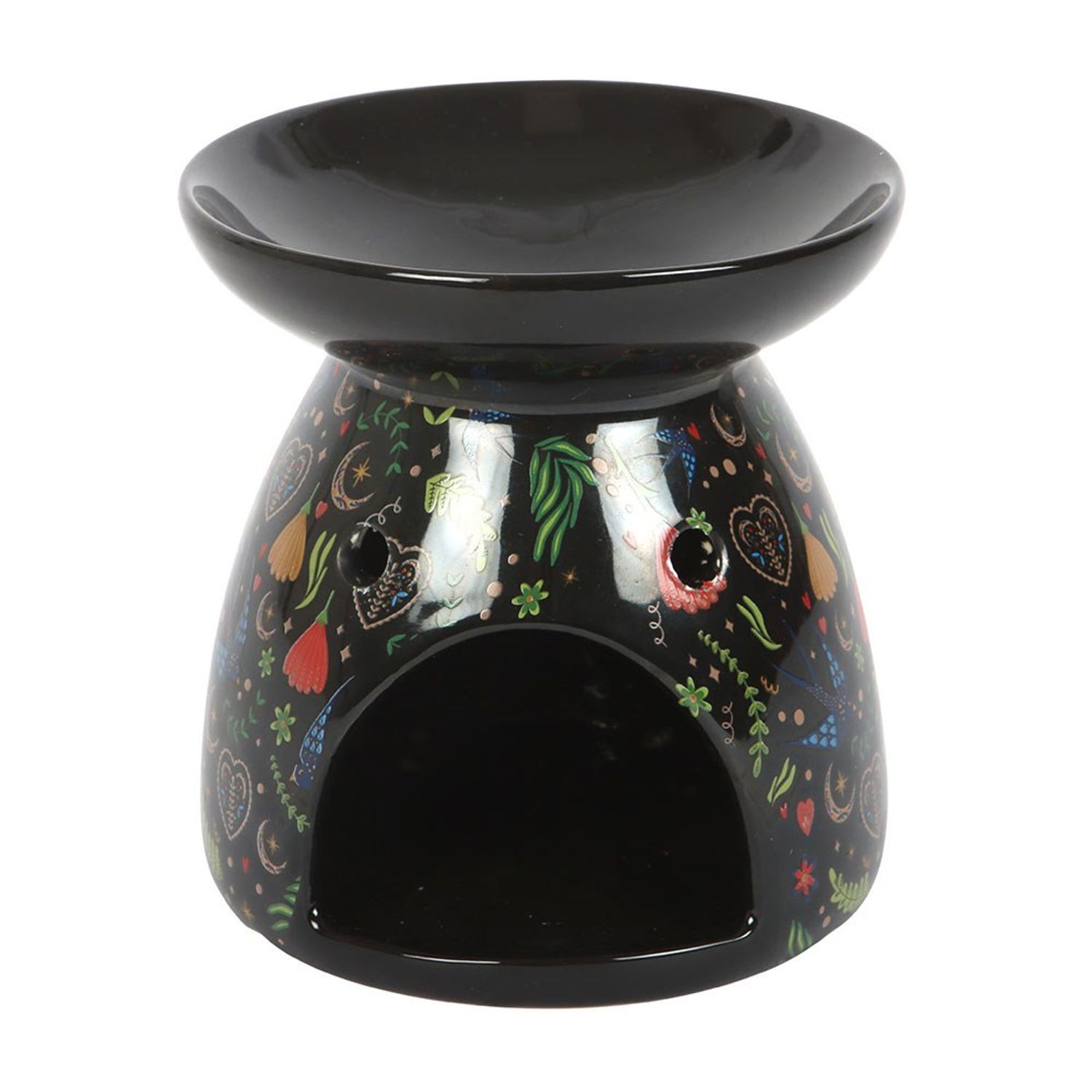 Something Different Unisex Black Midnight Bloom Print Oil Burner In - Image 2