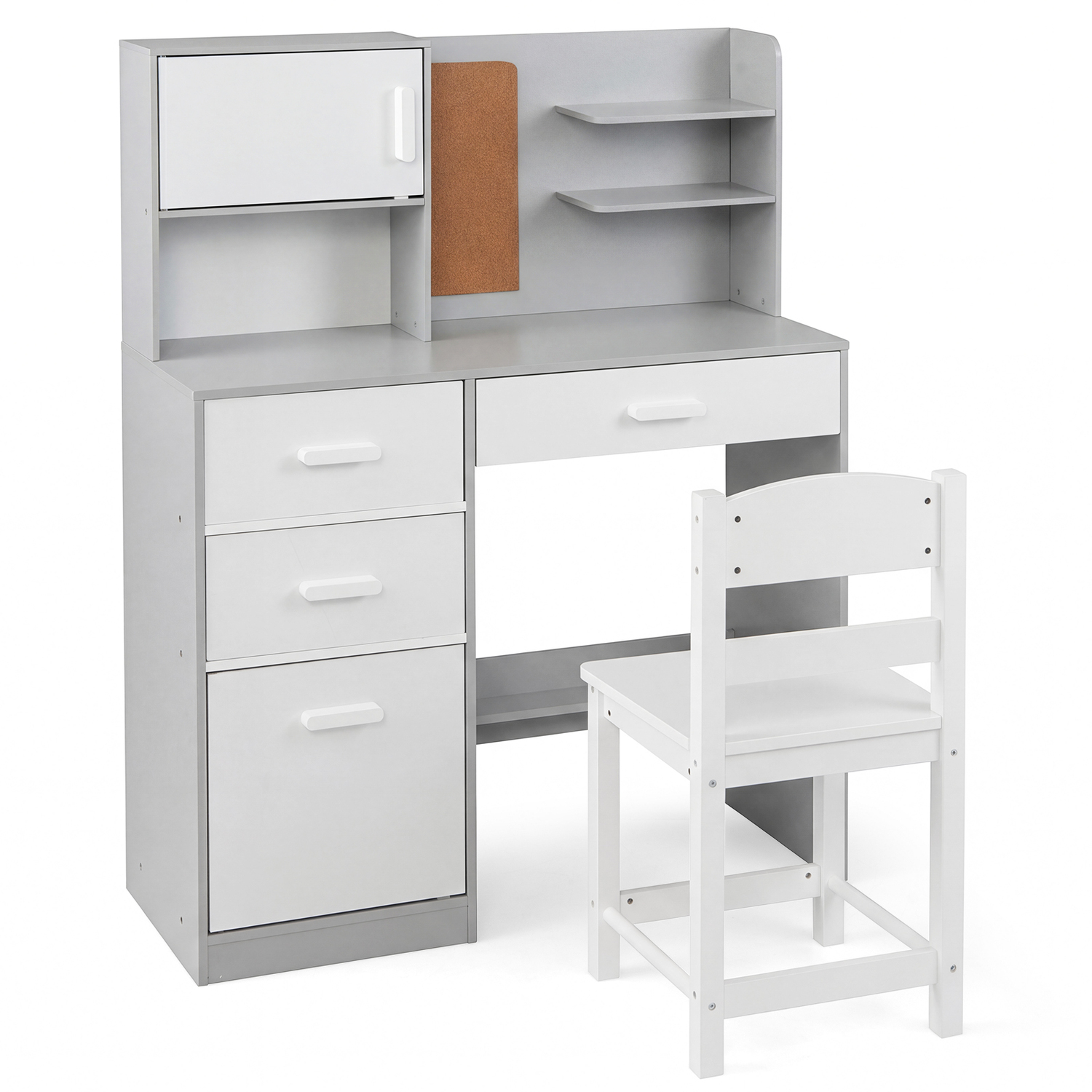 Costway Children Writing Table Chair Set - Grey