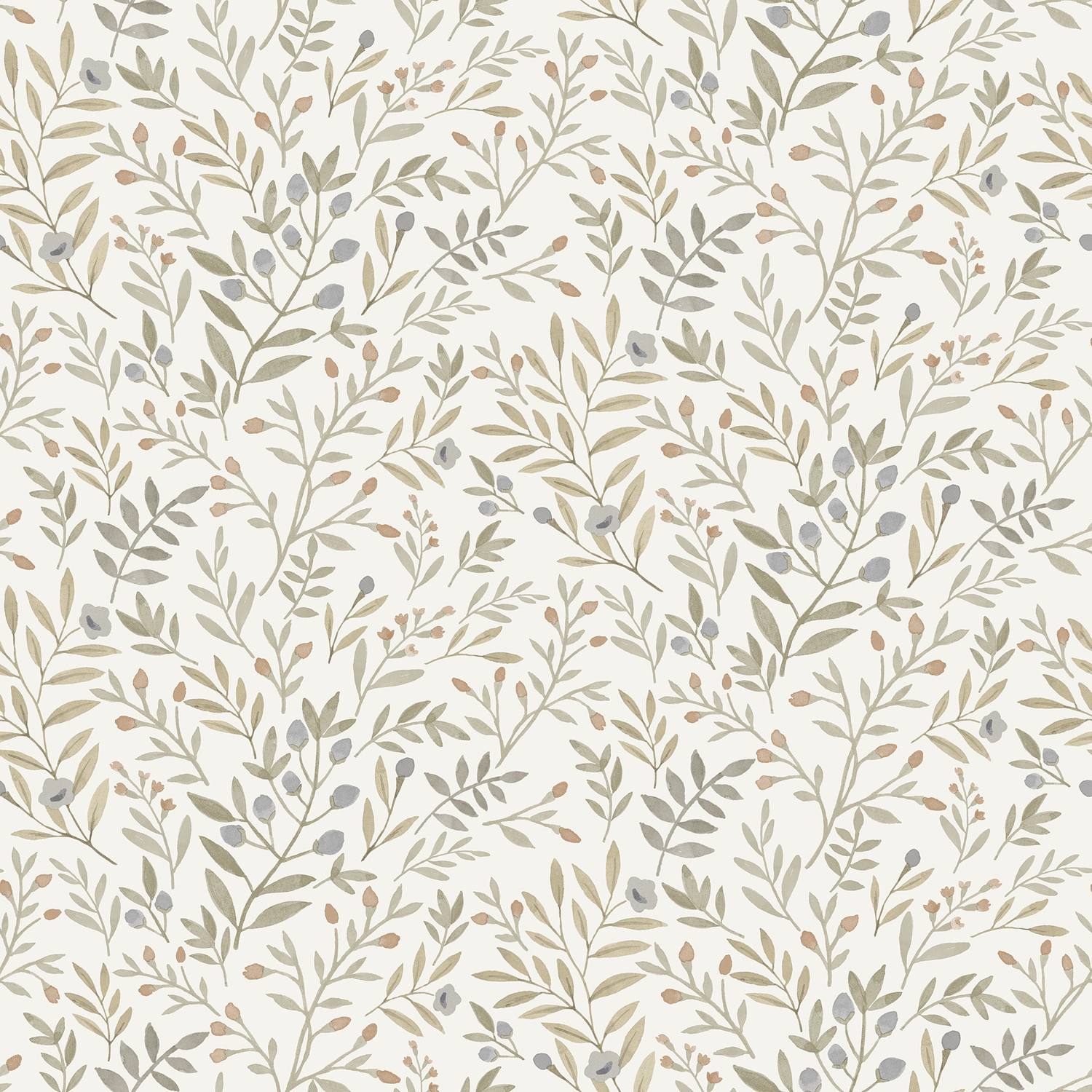 Grandeco Inia Neutral Leafy Trail Foliage And Flowers Textured Wallpaper - Image 5
