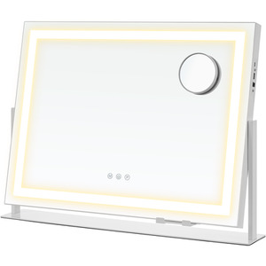 SONGMICS Matte White Vanity Makeup Mirror with Lights