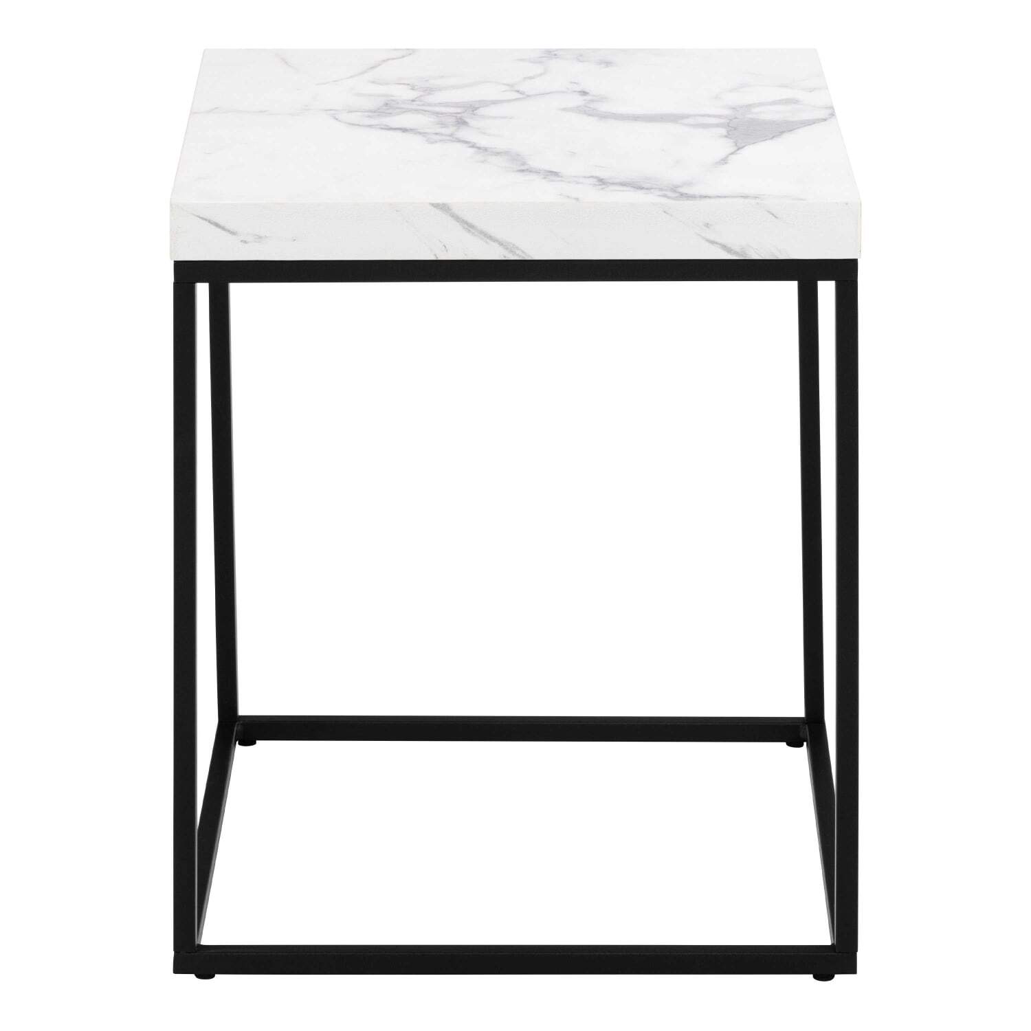 Mable Effect Mdf Hazelmere Square Coffee Table - White Marble-Effect MDF Top, Matte ...