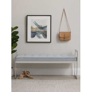 Allure Powder Blue And Silver Finish Bench
