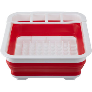 Umbria Red White Collapsible Dish Rack
