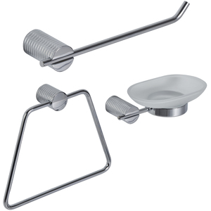 Showerdrape Vitality Chrome Stainless Steel Wall Mounted 3 Piece Bathroom Accessory Set