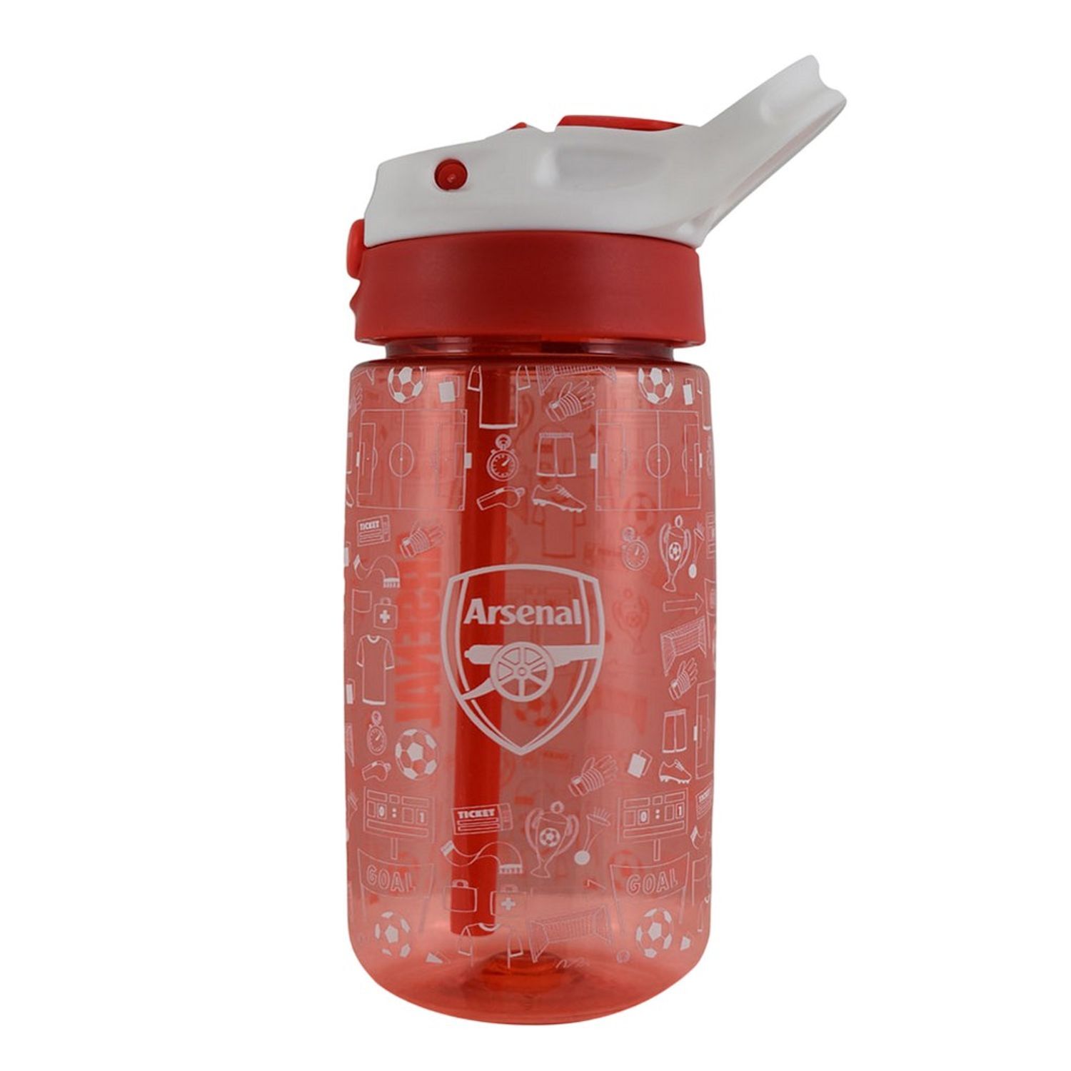 Arsenal Fc Childrens/Kids 480Ml Water Bottle - Red/White