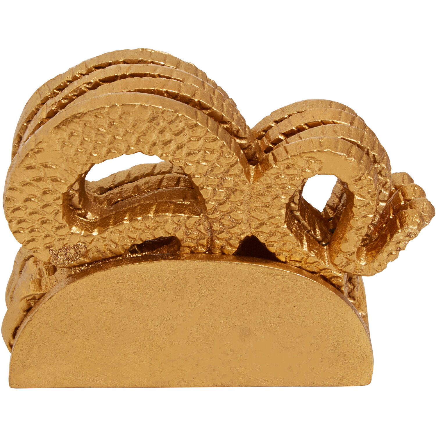 Orsina Serpent Gold Set Of 4 Coasters With Holder - Gold