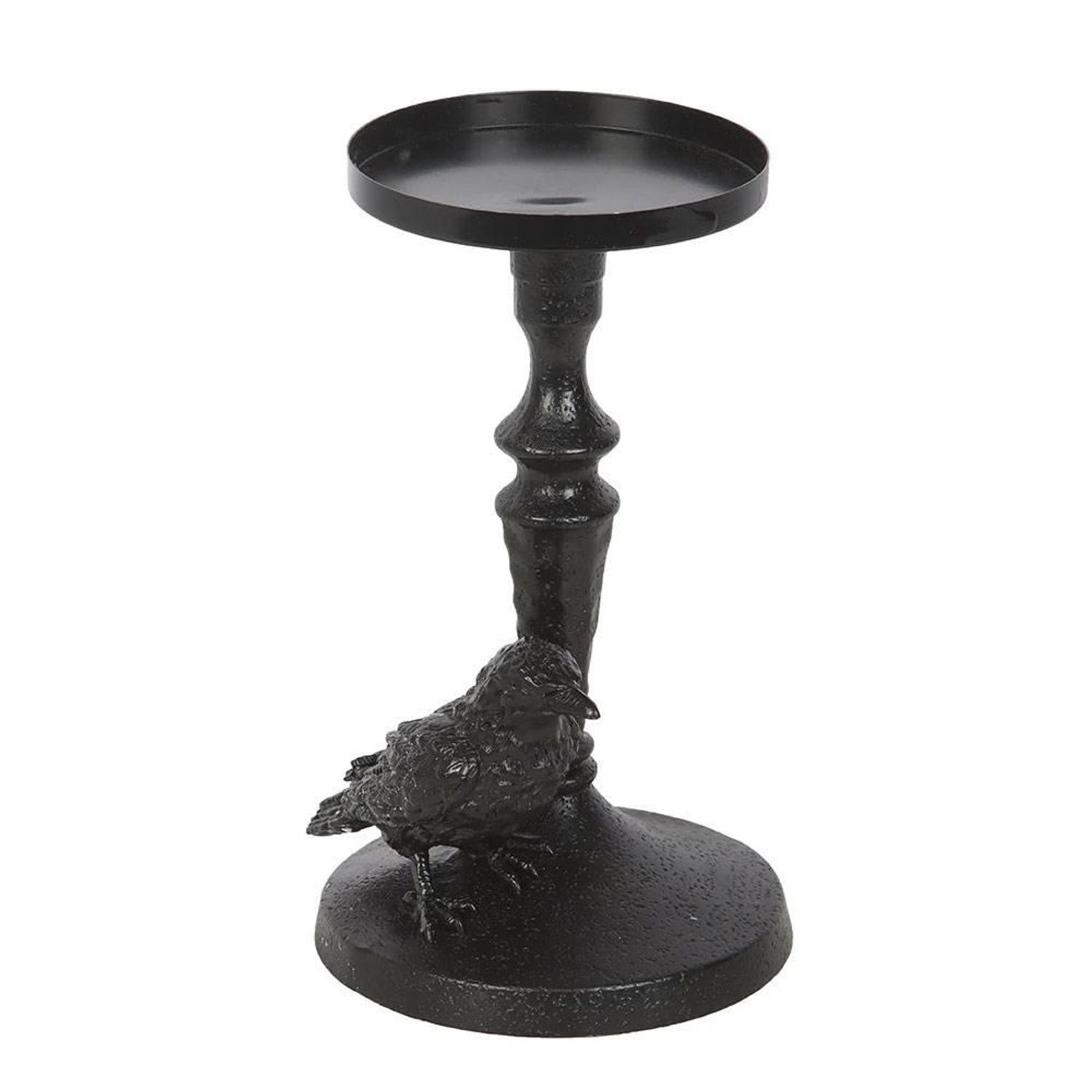 Something Different Pillar Mystic Raven Candle Holder - Black