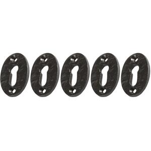 Rustic Escutcheon Plate - W35mm x H50mm - Black - Pack of 5