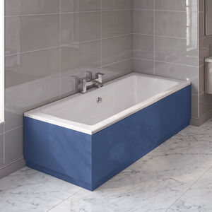 750mm Straight Reversible Bath End Panel and Plinth - Satin Blue