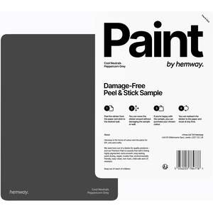 Hemway Chalk Based Furniture Paint A5 Sample, Peppercorn Grey, Peel & Stick