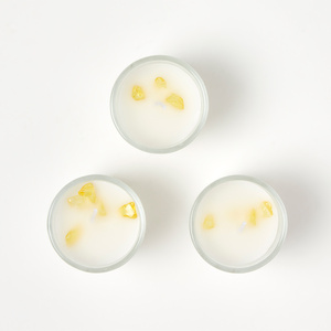 Crystal Scented Candle Gift Set Pack of 3 with Natural Gemstones
