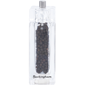 Buckingham Clear Acrylic Salt and Pepper Mill with Ceramic Mechanism for Rock Salt