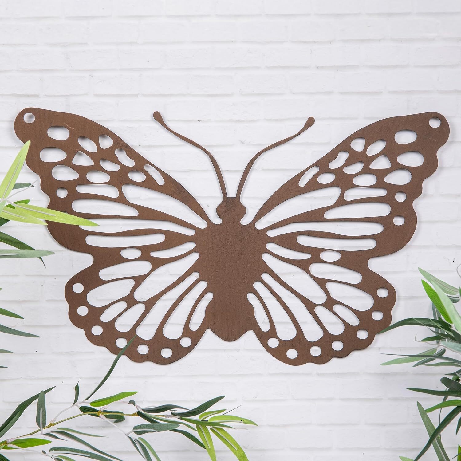 Annibells Rusted Metal Butterfly Garden Wall Plaque - Large