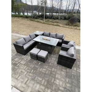 10 Seater Outdoor Lounge Rattan Sofa Set Chair Coffee Table