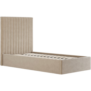 Beige / Single Berlin Tall Headboard Ottoman Bed shot 17083149