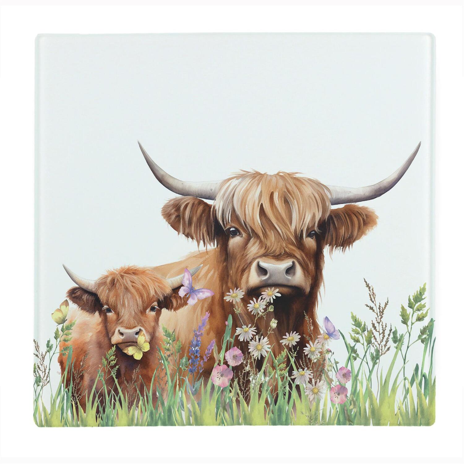 Image of Highland Cow & Calf Large Square&hellip;