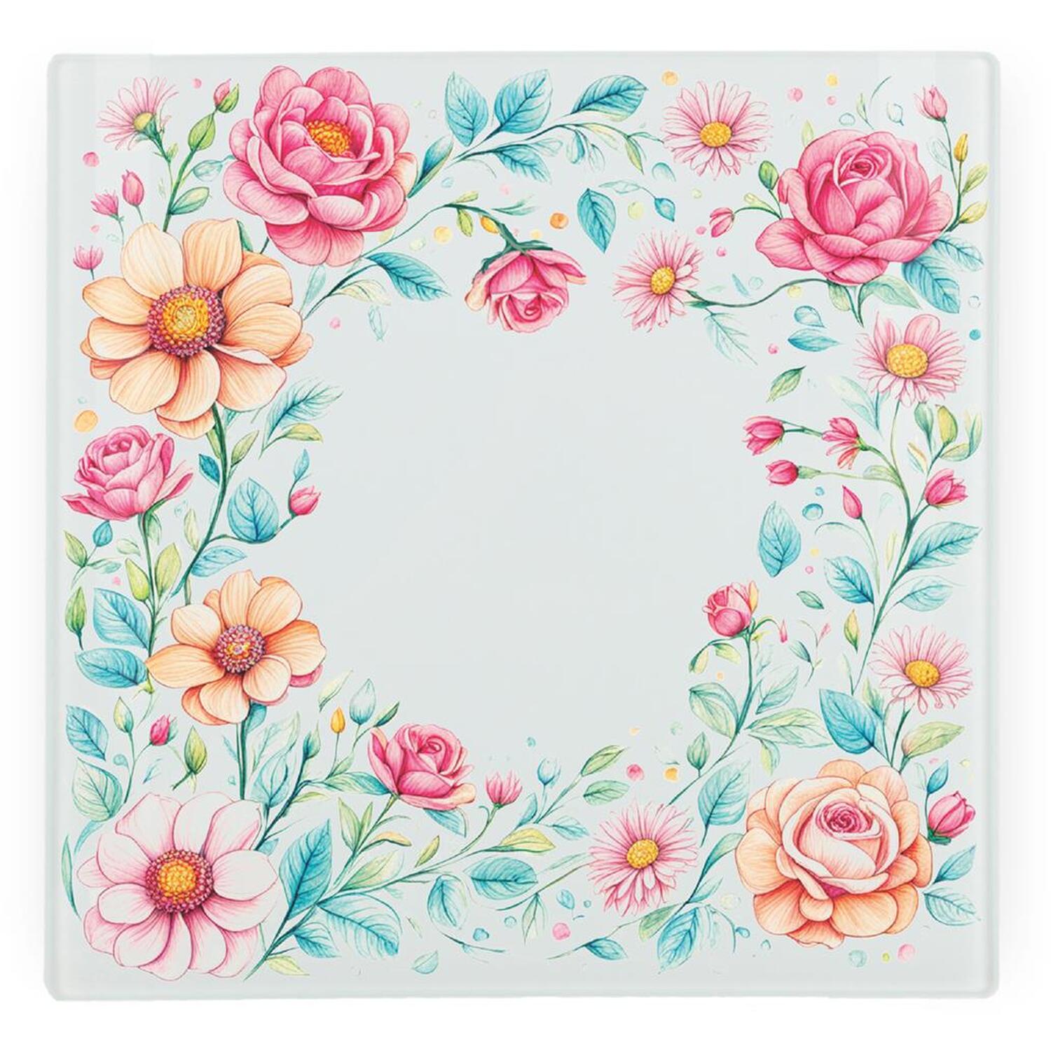 Image of Pink Flower Border Glass Hot Pot&hellip;