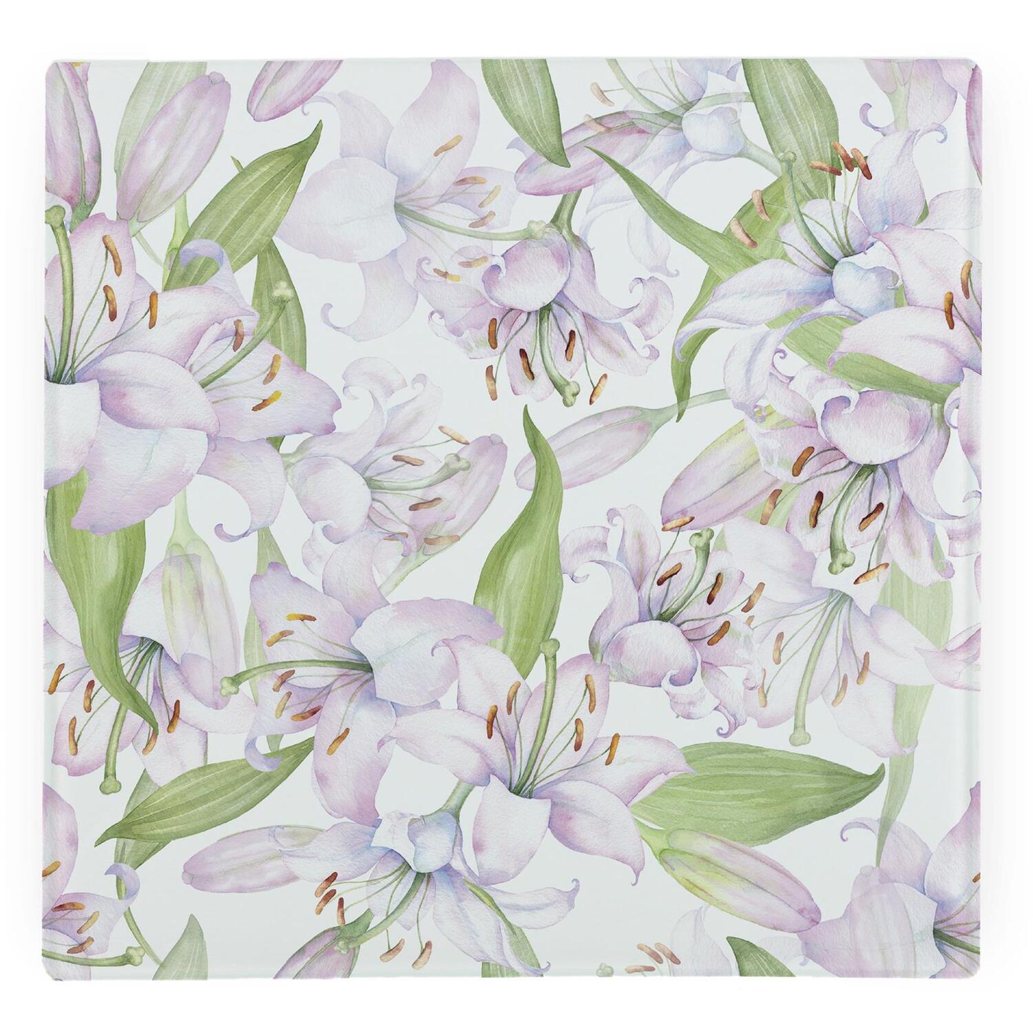 Image of Watercolour Lilies Large Square Worktop Protector&hellip;