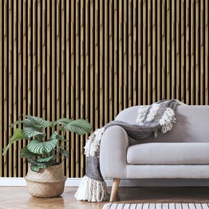 Lamella Wood Slat Panel 3D Realistic Textured Wallpaper