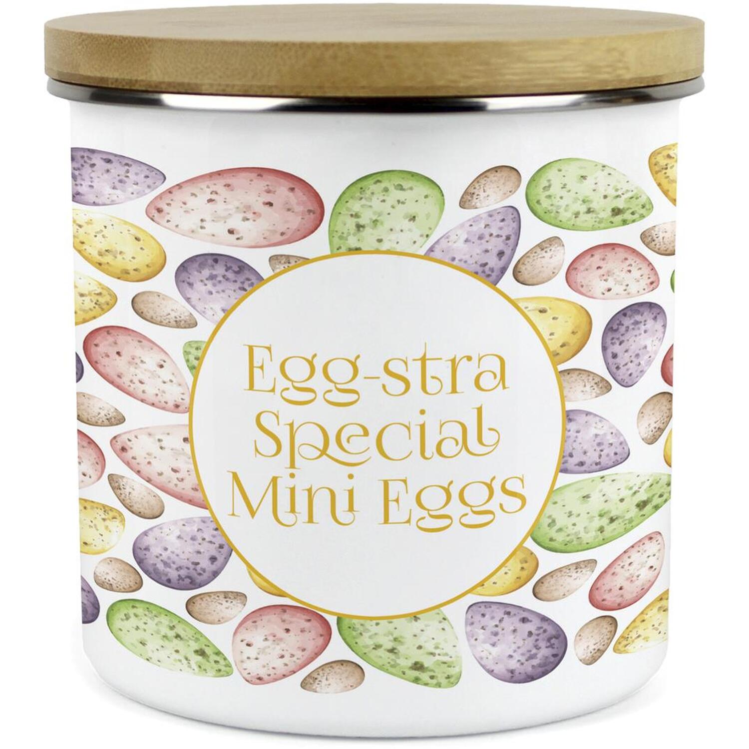 Purely Home Mini Speckled Eggs Large Kitchen Storage Canister - White