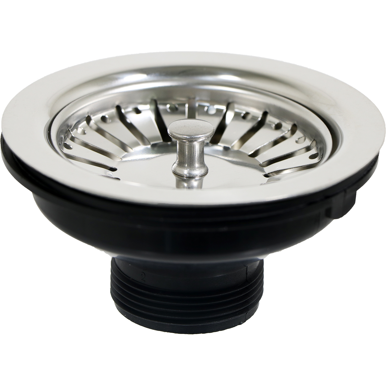 Spares2go Sink Strainer Basket Waste Drain Plug Chrome Plated Stainless Steel Kitchen Bathroom Basin (40Mm, 1 1/2") - Image 2
