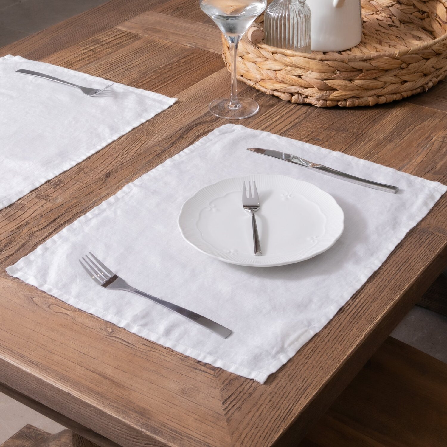 B&Q -  White 100% European Flax Linen Placemats 35X45CmSet Of 4 - Image 4