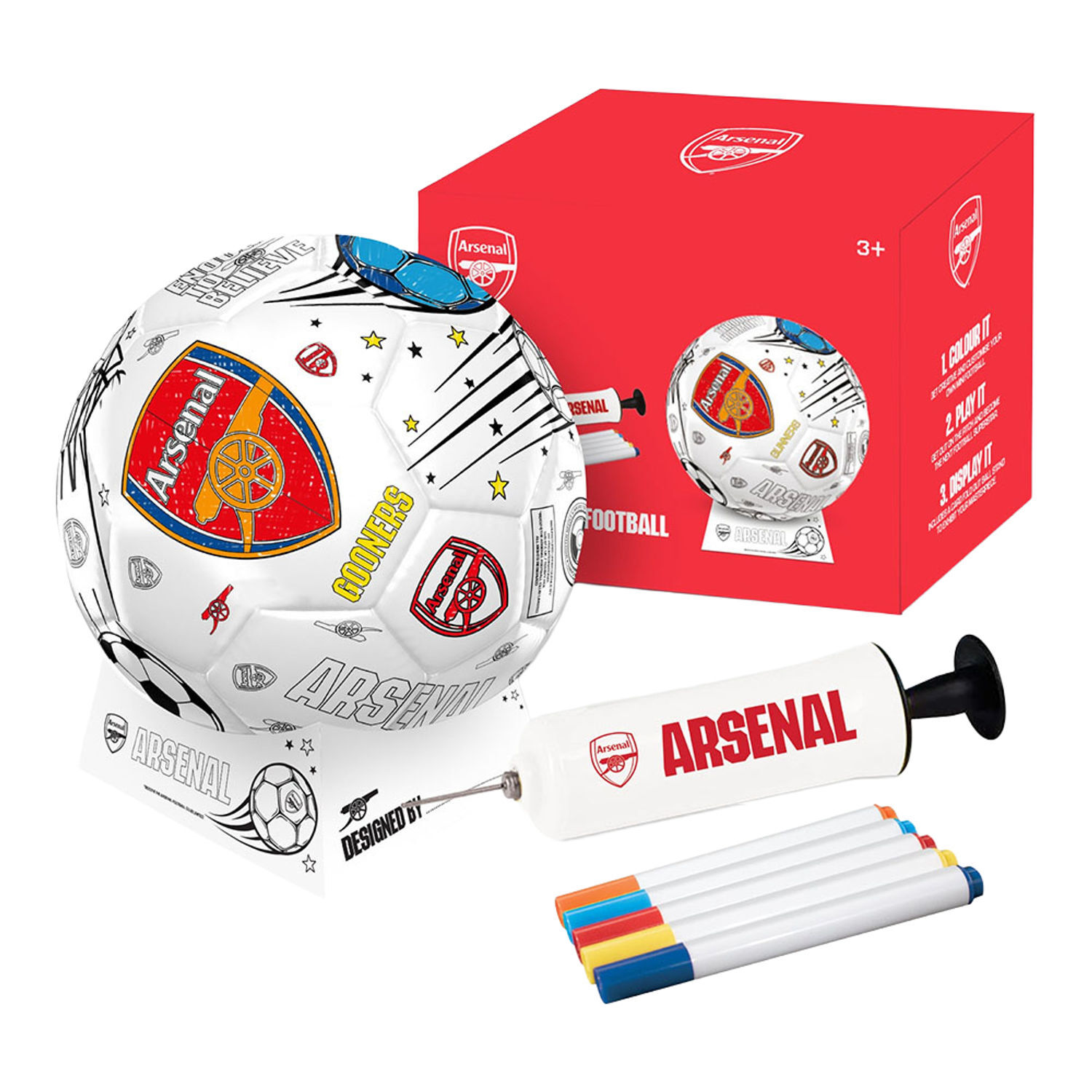Arsenal Fc Colour In Mini Football Set - Multicoloured