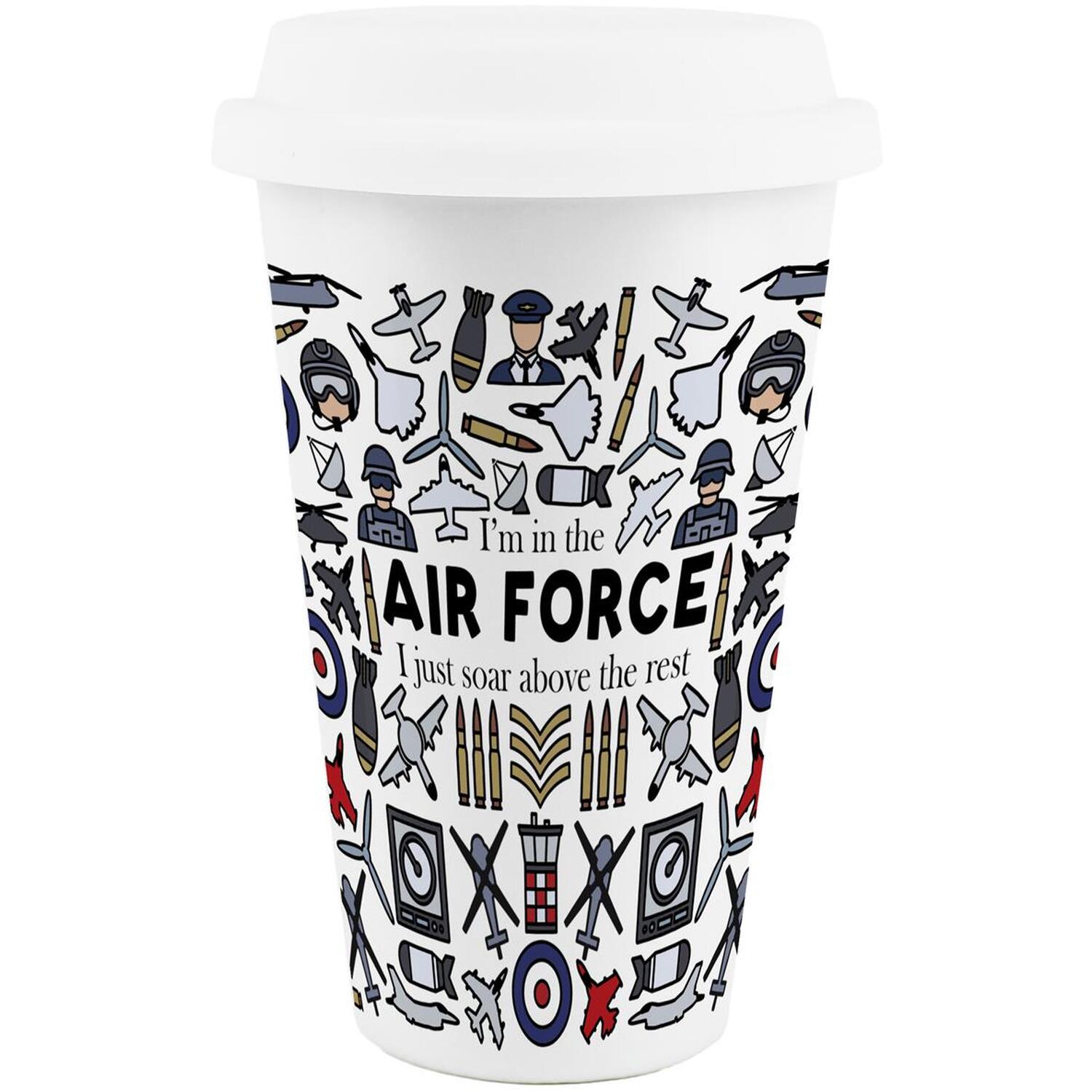 Image of Novelty Air Force Ceramic Travel Mug&hellip;