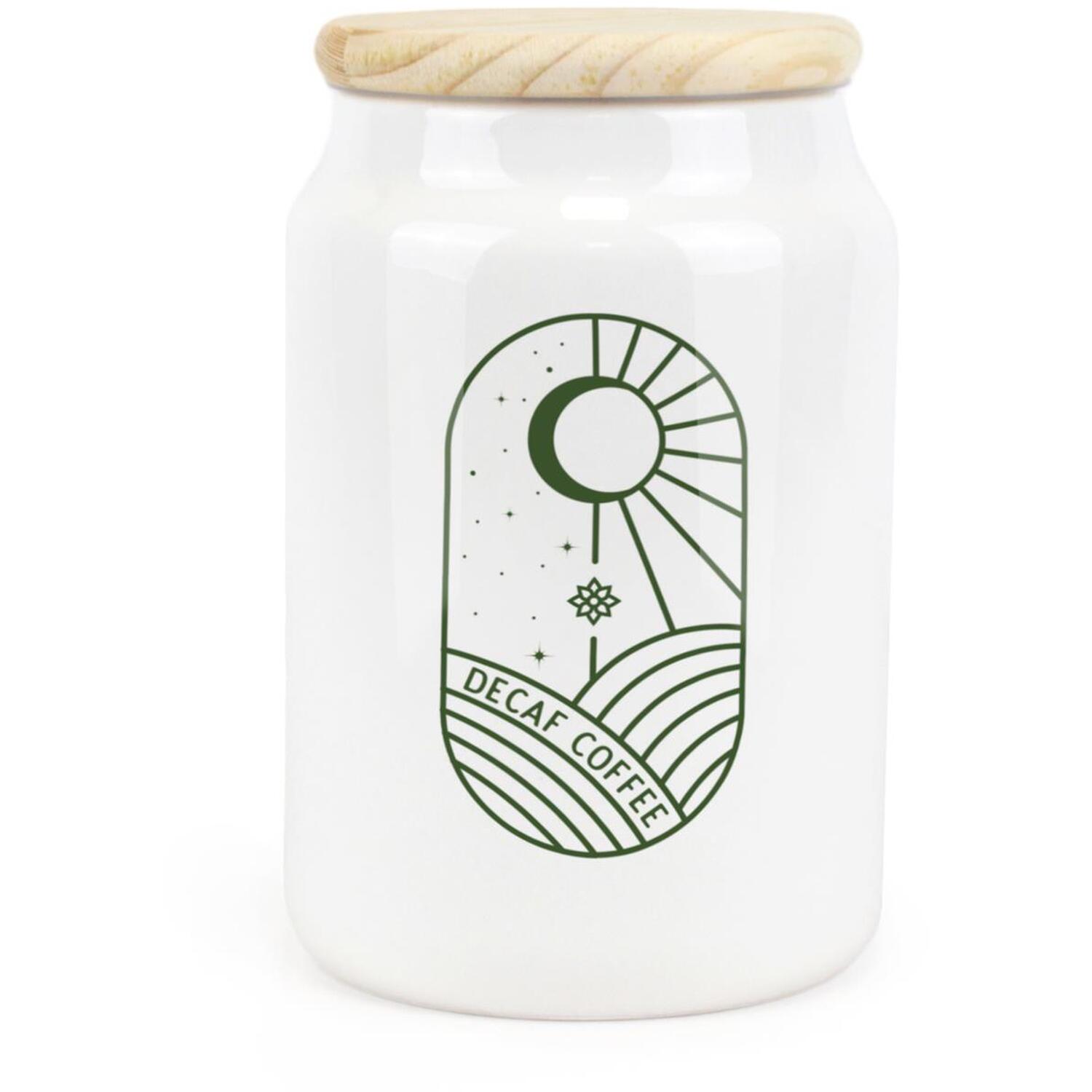 Ceramic Tapered Boho Minimalist Canister - Bohemian Decaf Coffee Storage Jar - Image 2