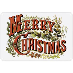 Merry Christmas Metal Wall Plaque - Christmas Décor Gift